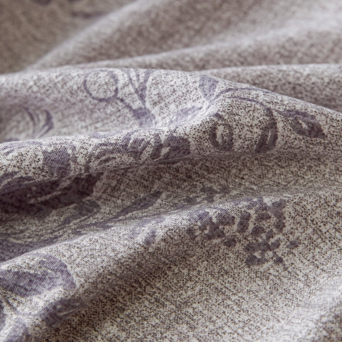 91家纺网 家纺一手货源 找家纺 梦纤绒 2026新款高克重法式复古亚麻花边款四件套 时光紫