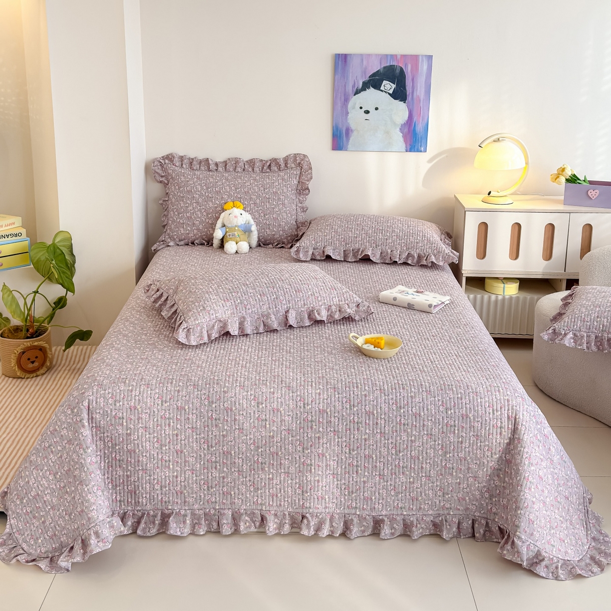 91家纺网 家纺一手货源 找家纺 归属 2026春夏新款古法仿棉床盖夏被四件套夏凉被空调被系列 悠悠花园