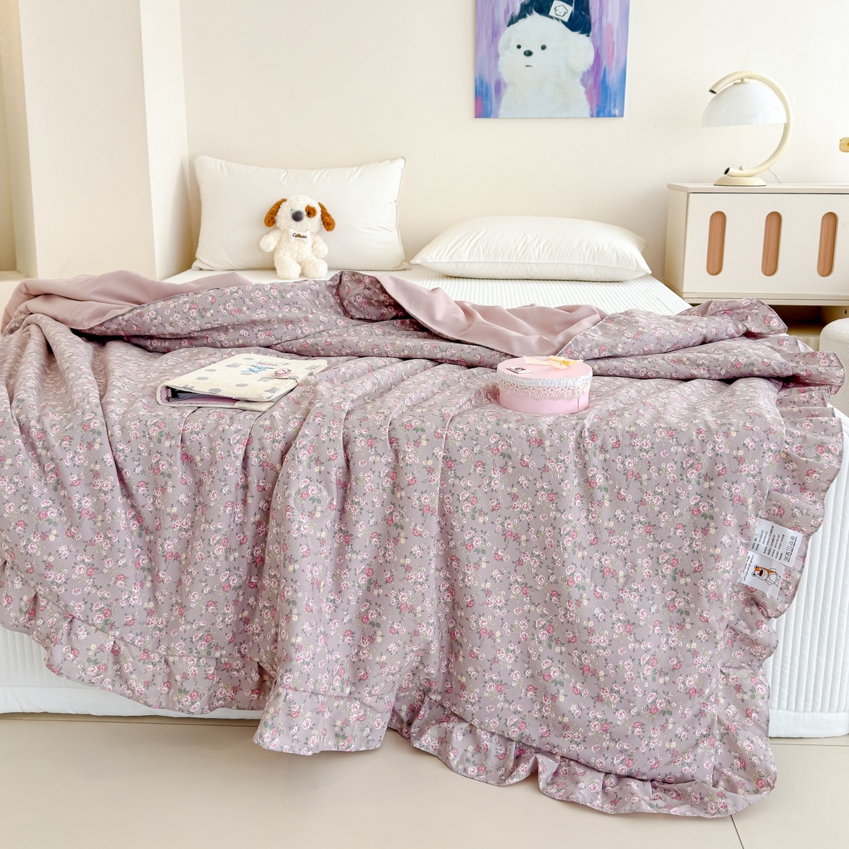 91家纺网 家纺一手货源 找家纺 归属 2026春夏新款古法仿棉床盖夏被四件套夏凉被空调被系列 悠悠花园