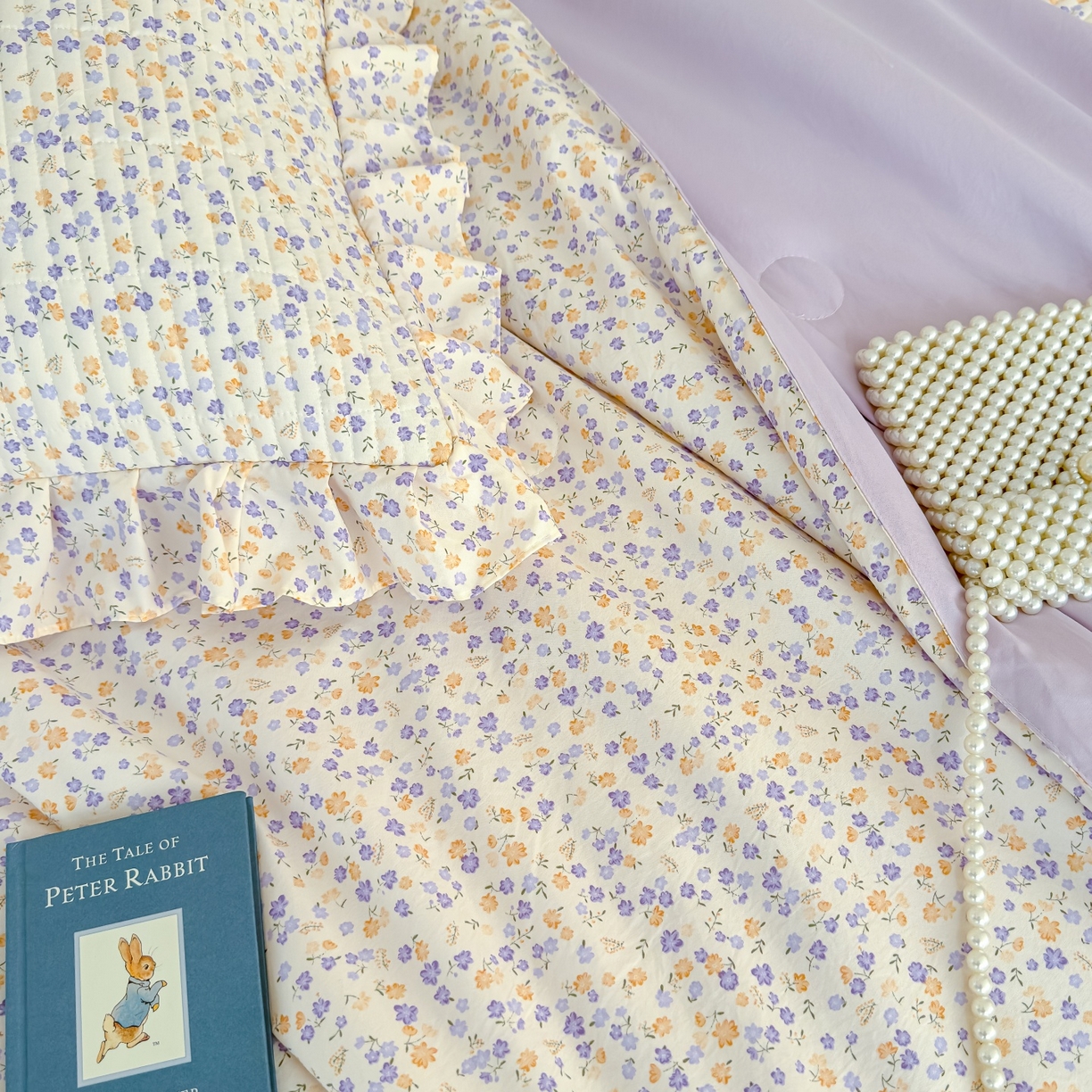 91家纺网 家纺一手货源 找家纺 归属 2026春夏新款古法仿棉床盖夏被四件套夏凉被空调被系列 紫影繁花