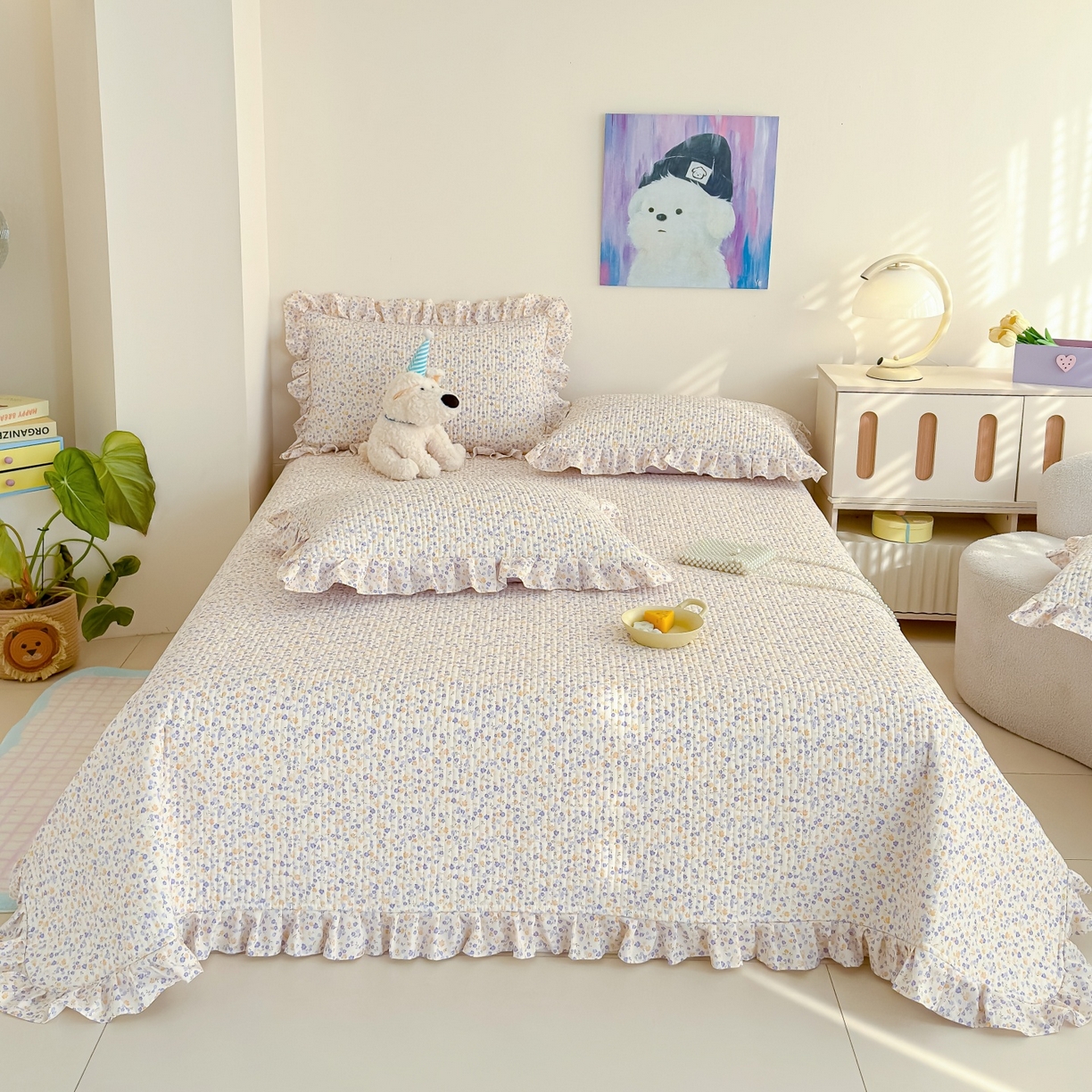 91家纺网 家纺一手货源 找家纺 归属 2026春夏新款古法仿棉床盖夏被四件套夏凉被空调被系列 紫影繁花