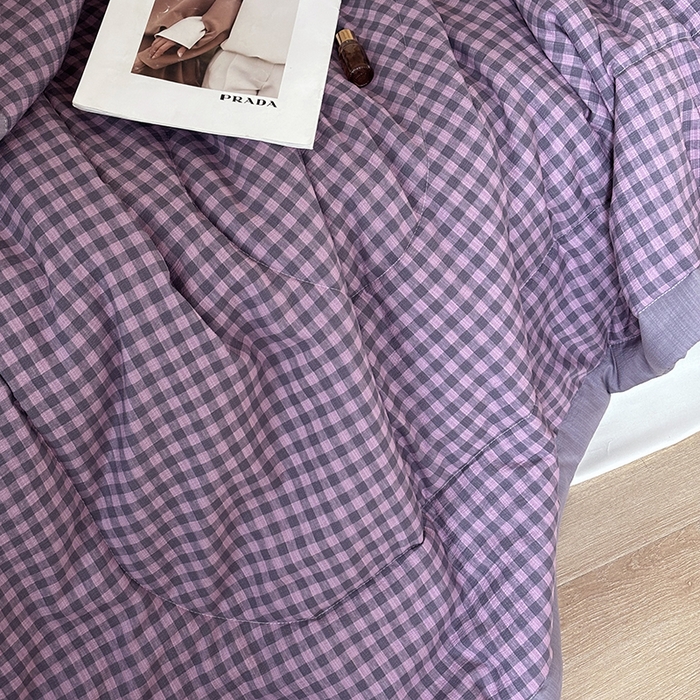 91家纺网 家纺一手货源 找家纺 中国龙家纺 2026新款木棉皱皱纱单夏被被子被芯 格调紫