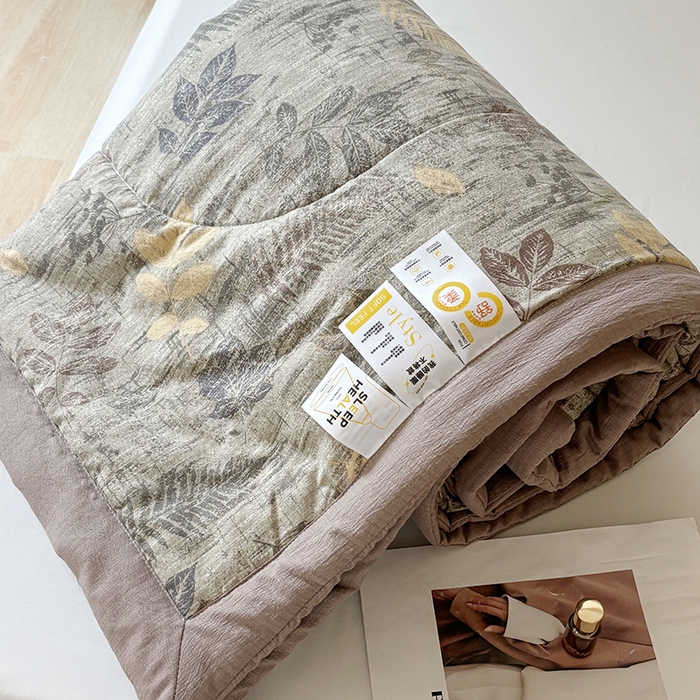中国龙家纺 2026新款木棉皱皱纱单夏被被子被芯 林间絮语