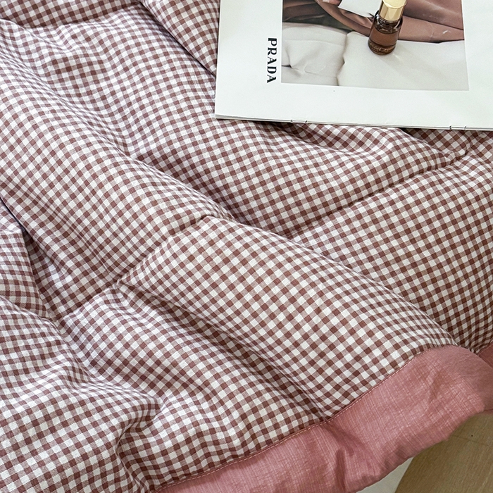 91家纺网 家纺一手货源 找家纺 中国龙家纺 2026新款木棉皱皱纱单夏被被子被芯 格调粉