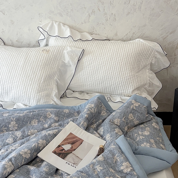 91家纺网 家纺一手货源 找家纺 中国龙家纺 2026新款木棉皱皱纱单夏被被子被芯 海盐奶芙