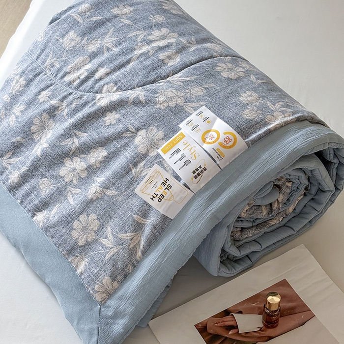 中国龙家纺 2026新款木棉皱皱纱单夏被被子被芯 海盐奶芙