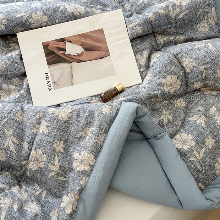 91家纺网 家纺一手货源 找家纺 中国龙家纺 2026新款木棉皱皱纱单夏被被子被芯 海盐奶芙