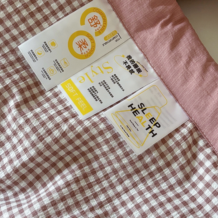 91家纺网 家纺一手货源 找家纺 中国龙家纺 2026新款木棉皱皱纱单夏被被子被芯 格调粉