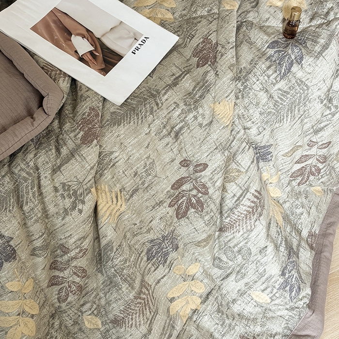 91家纺网 家纺一手货源 找家纺 中国龙家纺 2026新款木棉皱皱纱单夏被被子被芯 林间絮语