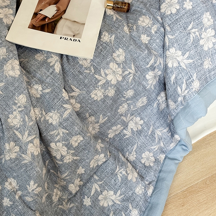 91家纺网 家纺一手货源 找家纺 中国龙家纺 2026新款木棉皱皱纱单夏被被子被芯 海盐奶芙