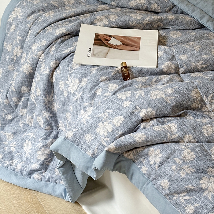 91家纺网 家纺一手货源 找家纺 中国龙家纺 2026新款木棉皱皱纱单夏被被子被芯 海盐奶芙