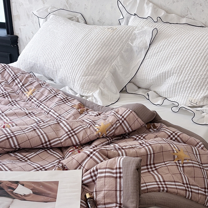 91家纺网 家纺一手货源 找家纺 中国龙家纺 2026新款木棉皱皱纱单夏被被子被芯 童趣