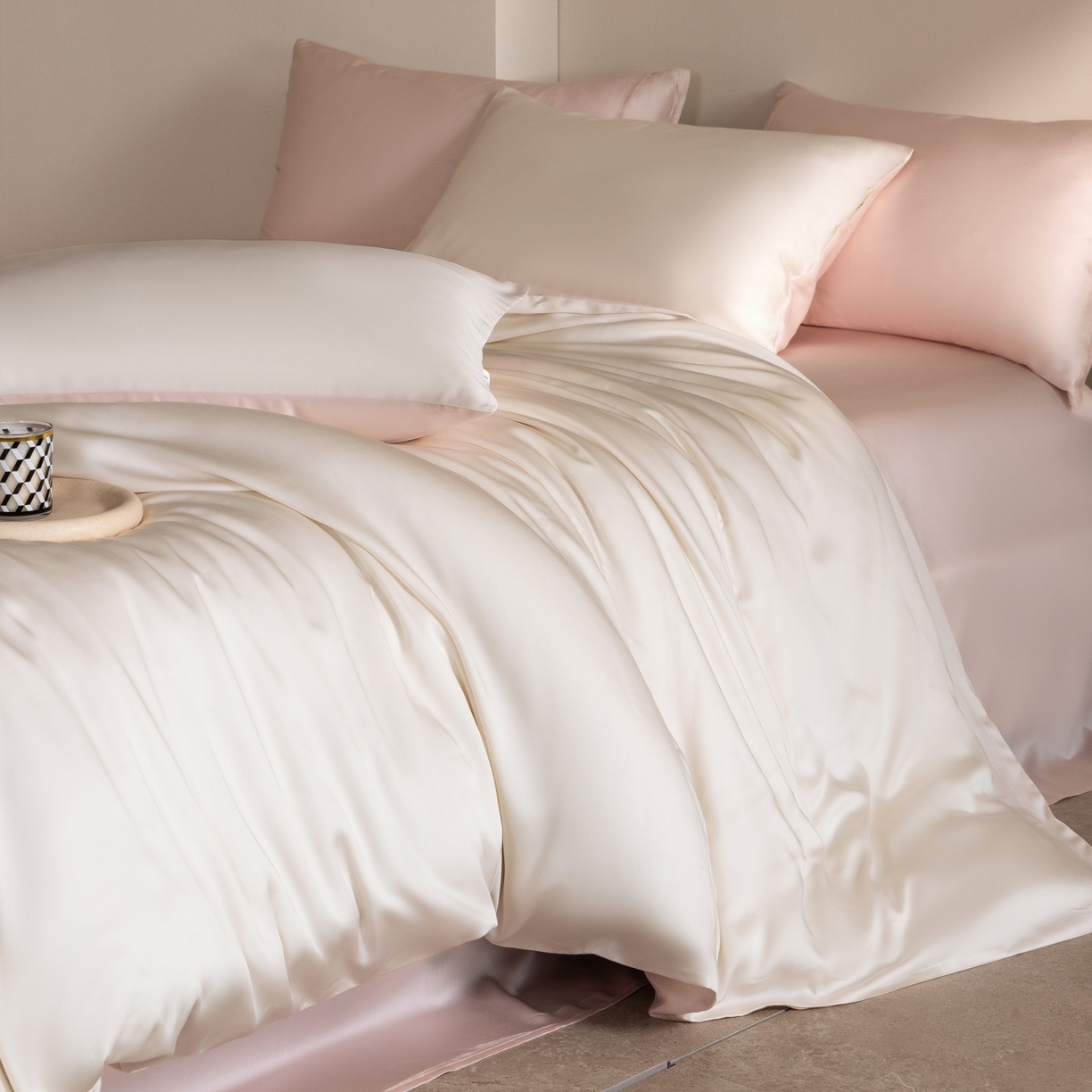 91家纺网 家纺一手货源 找家纺 （总）时亿家居 2026春夏新款60天丝-丝颜悦色系列-被套四件套