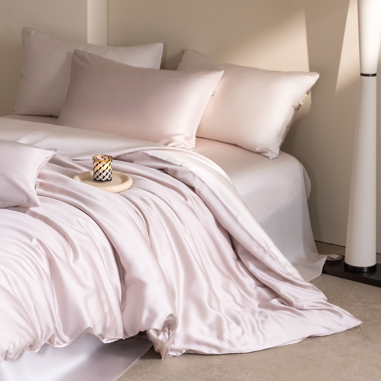 91家纺网 家纺一手货源 找家纺 （总）时亿家居 2026春夏新款60天丝-丝颜悦色系列-被套四件套