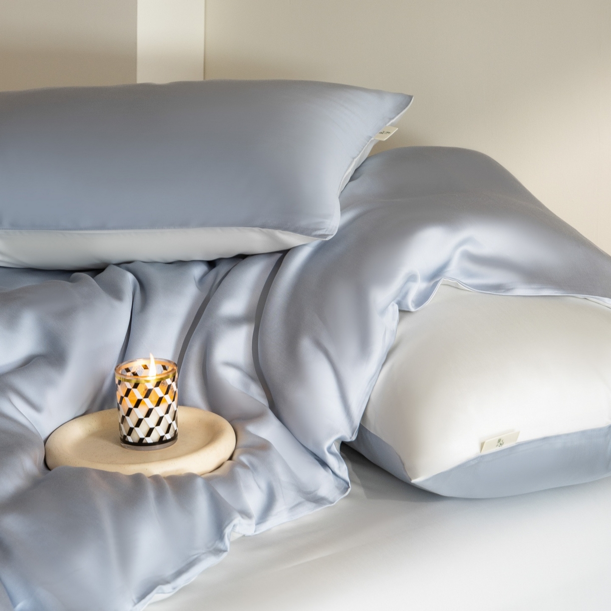 91家纺网 家纺一手货源 找家纺 时亿家居 2026春夏新款60天丝-丝颜悦色系列-被套四件套 灵境兰