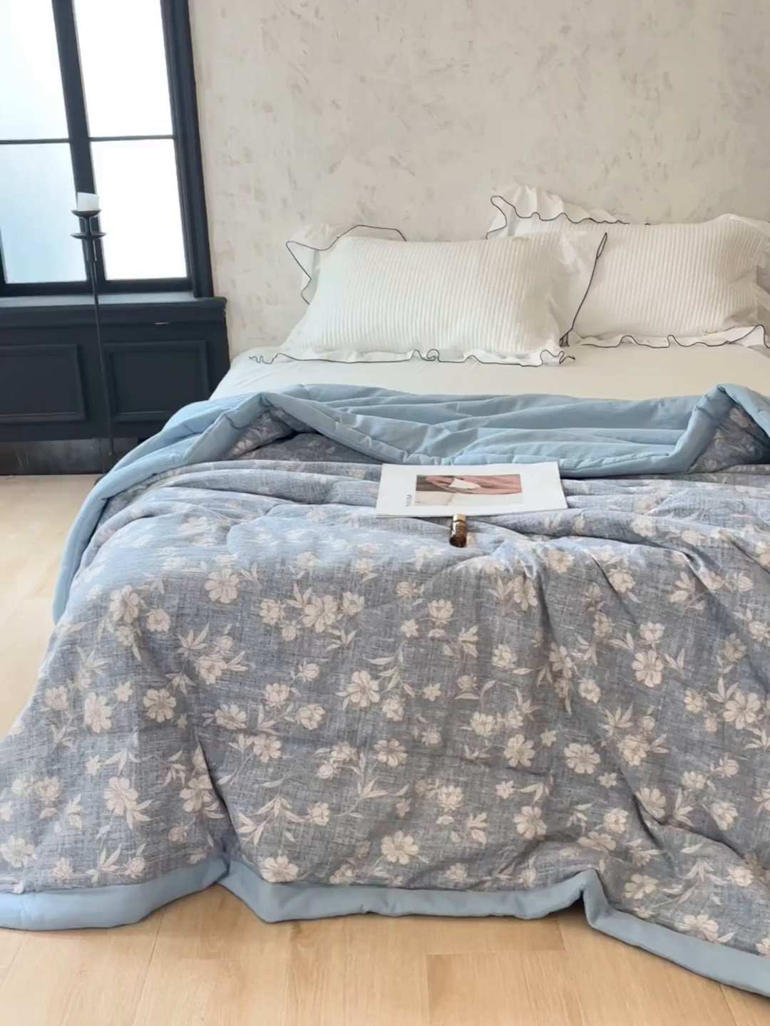 91家纺网 家纺一手货源 找家纺 中国龙家纺 2026新款木棉皱皱纱单夏被被子被芯 海盐奶芙