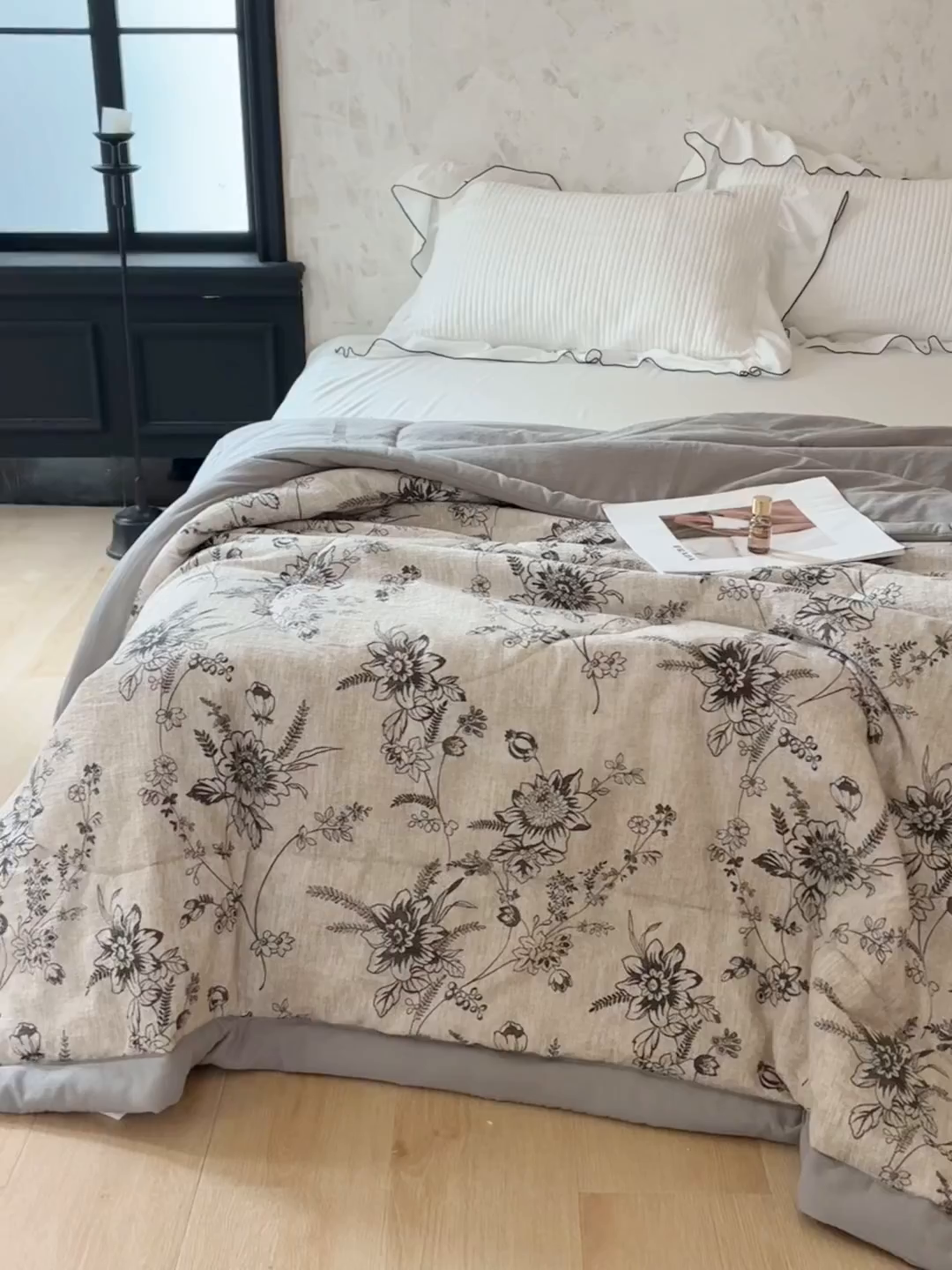 91家纺网 家纺一手货源 找家纺 中国龙家纺 2026新款木棉皱皱纱单夏被被子被芯 南法假日