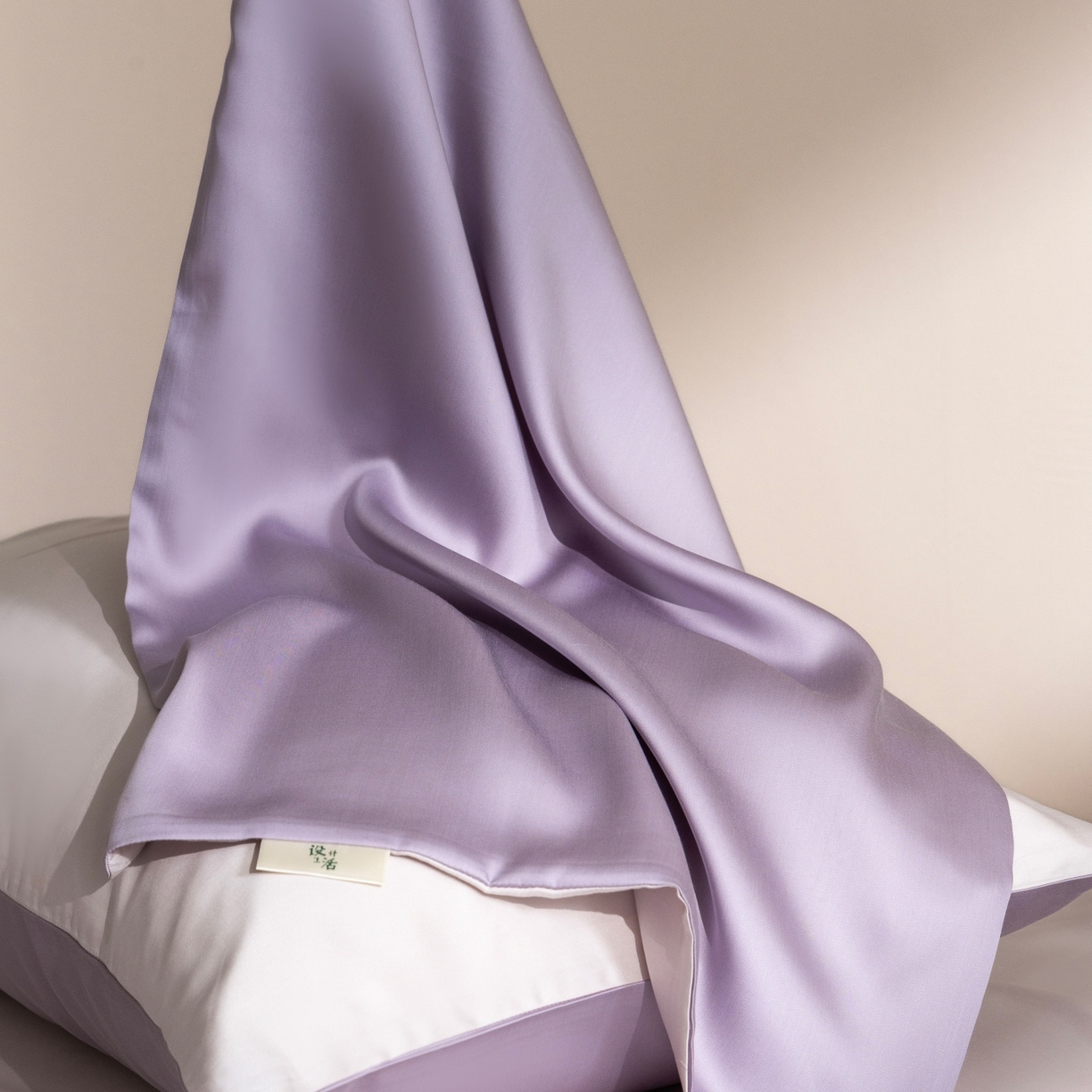 91家纺网 家纺一手货源 找家纺 时亿家居 2026春夏新款60天丝-丝颜悦色系列-被套四件套 丁香紫