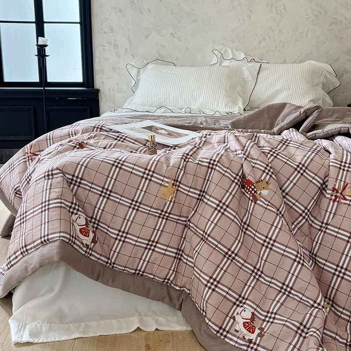 91家纺网 家纺一手货源 找家纺 中国龙家纺 2026新款木棉皱皱纱单夏被被子被芯 童趣