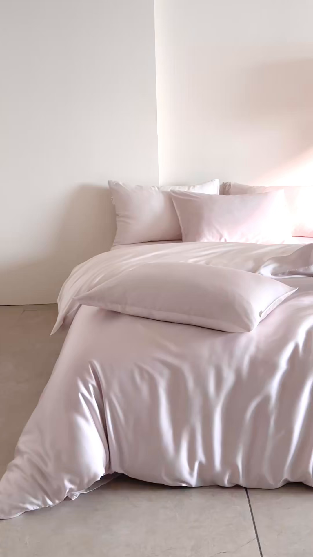 91家纺网 家纺一手货源 找家纺 时亿家居 2026春夏新款60天丝-丝颜悦色系列-被套四件套 缦豆沙