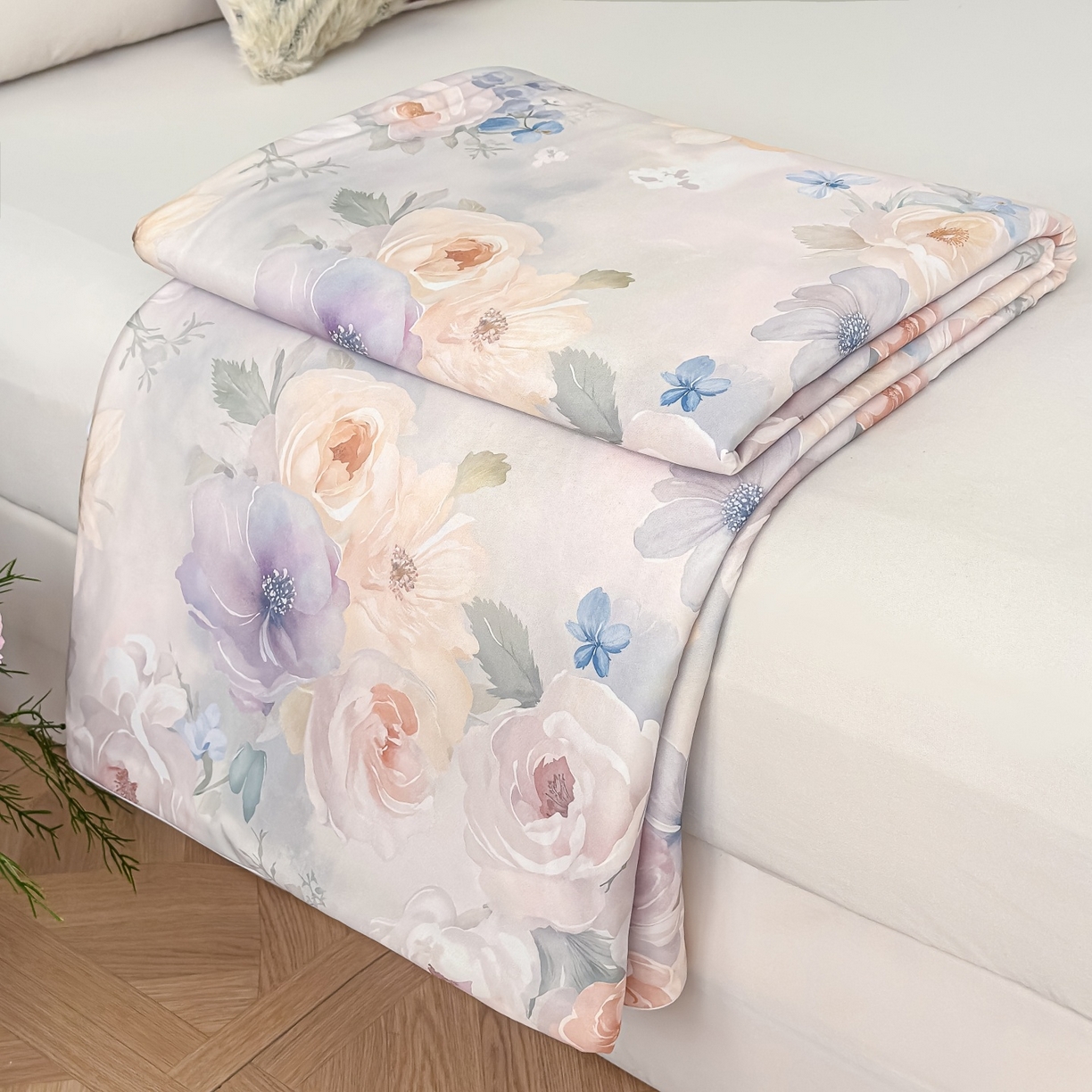 91家纺网 家纺一手货源 找家纺 归属 2026春夏新款数码印花凉感丝夏被夏凉被空调被系列 曼迪