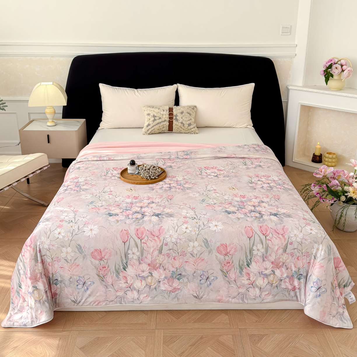 91家纺网 家纺一手货源 找家纺 归属 2026春夏新款数码印花凉感丝夏被夏凉被空调被系列 晨露