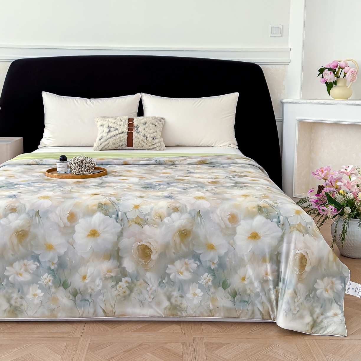 91家纺网 家纺一手货源 找家纺 归属 2026春夏新款数码印花凉感丝夏被夏凉被空调被系列 洛香