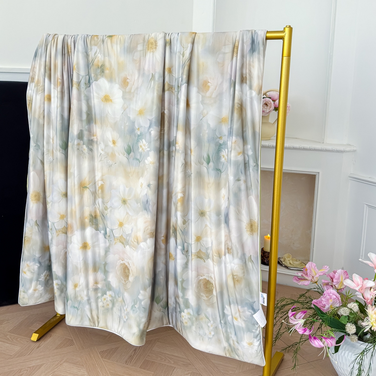 91家纺网 家纺一手货源 找家纺 归属 2026春夏新款数码印花凉感丝夏被夏凉被空调被系列 洛香