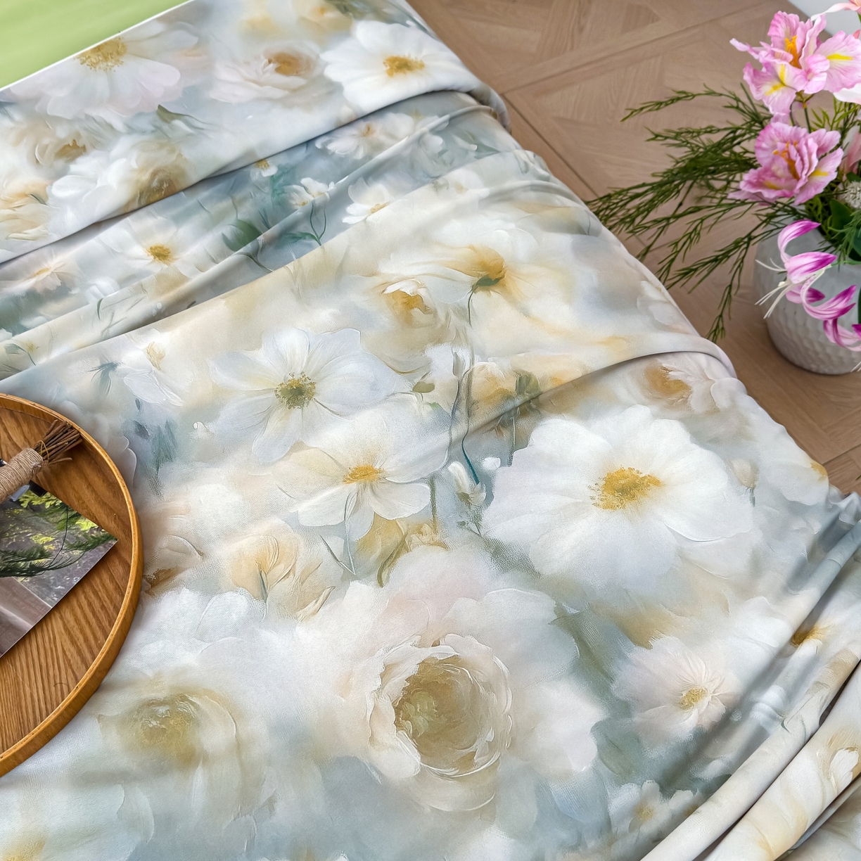 91家纺网 家纺一手货源 找家纺 归属 2026春夏新款数码印花凉感丝夏被夏凉被空调被系列 洛香