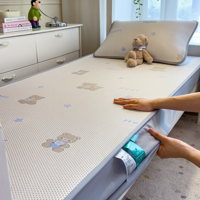 凯罗 2026新款A类凉豆豆学生宿舍用床席可水洗凉席席子床笠款 布丁萌萌熊-床笠款