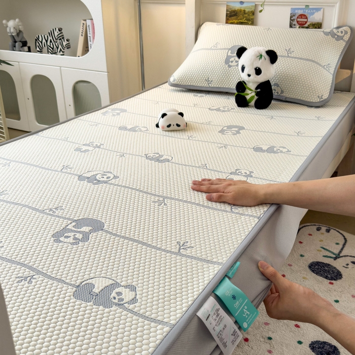 凯罗 2026新款A类凉豆豆学生宿舍用床席可水洗凉席席子床笠款 敦敦熊-蓝灰-床笠款