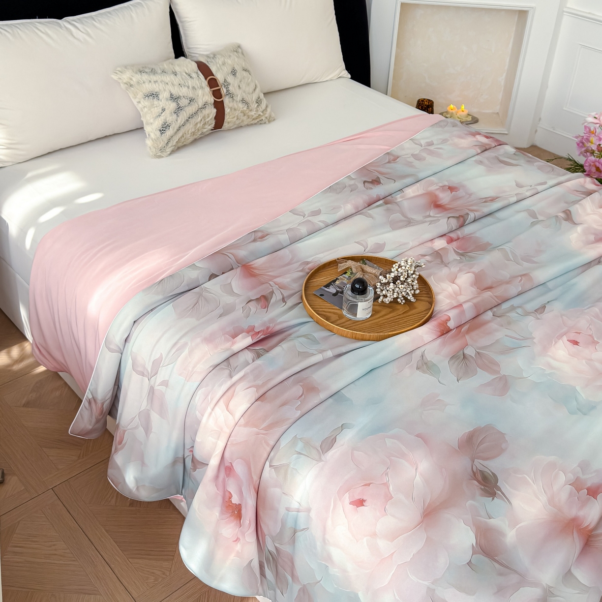 91家纺网 家纺一手货源 找家纺 归属 2026春夏新款数码印花凉感丝夏被夏凉被空调被系列 千寻