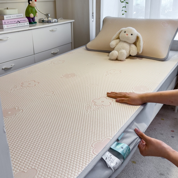 凯罗 2026新款A类凉豆豆学生宿舍用床席可水洗凉席席子床笠款 花儿朵朵-粉-床笠款