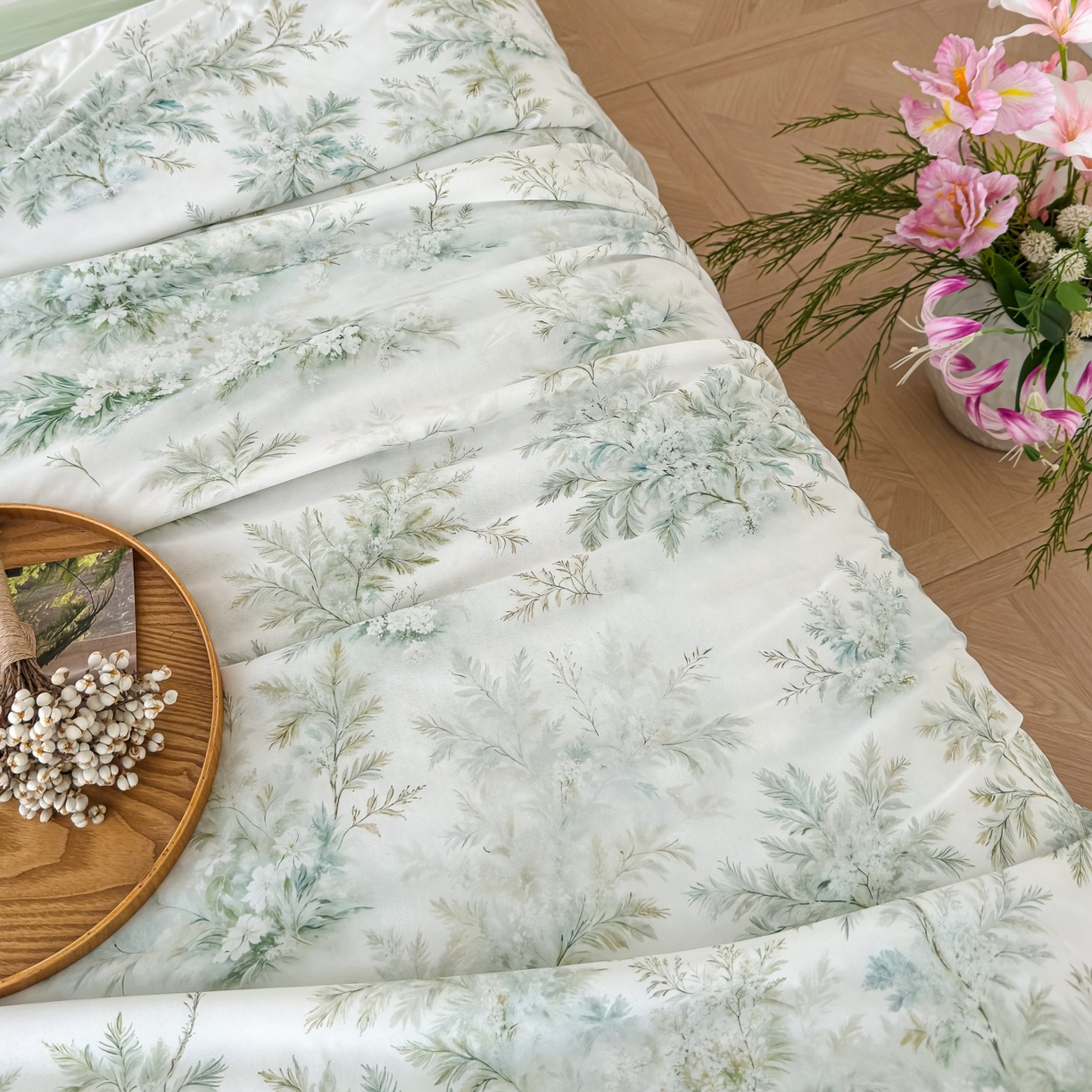 91家纺网 家纺一手货源 找家纺 归属 2026春夏新款数码印花凉感丝夏被夏凉被空调被系列 青枝