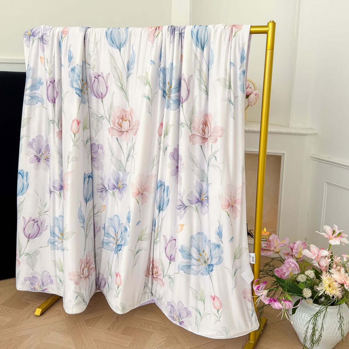 91家纺网 家纺一手货源 找家纺 归属 2026春夏新款数码印花凉感丝夏被夏凉被空调被系列 清雅