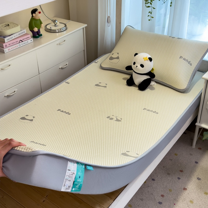 91家纺网 家纺一手货源 找家纺 凯罗 2026新款A类凉豆豆学生宿舍用床席可水洗凉席席子床笠款 盼盼乐园-床笠款