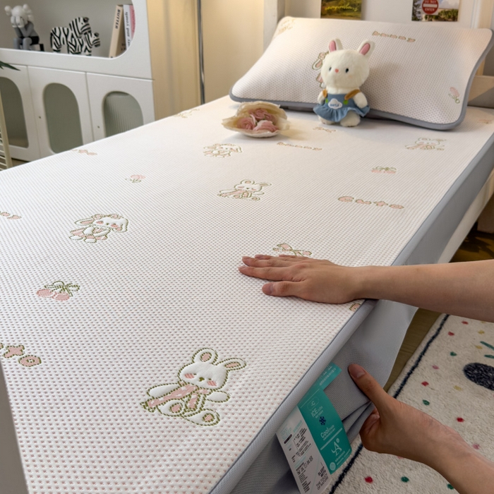 凯罗 2026新款A类凉豆豆学生宿舍用床席可水洗凉席席子床笠款 兔叽乖乖-床笠款