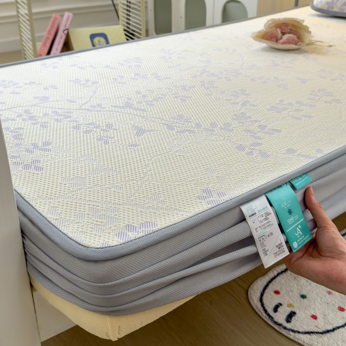 91家纺网 家纺一手货源 找家纺 凯罗 2026新款A类凉豆豆学生宿舍用床席可水洗凉席席子床笠款 纤藤集-紫-床笠款