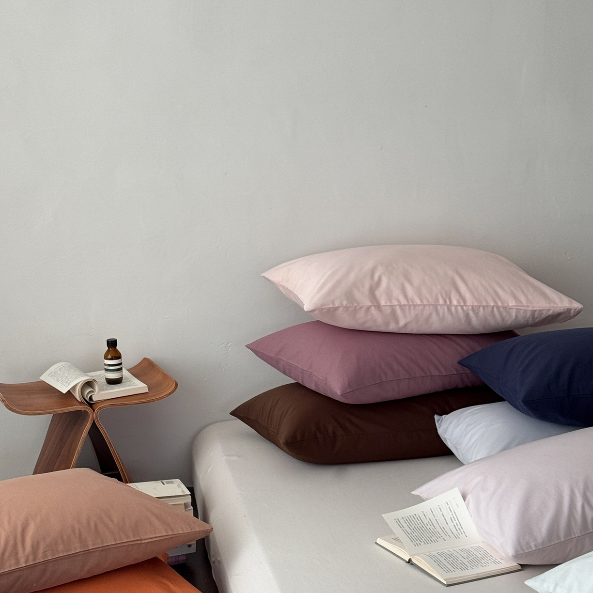 91家纺网 家纺一手货源 找家纺 （总）蜜宿 2026新款全棉纯棉水洗棉枕套单品枕套枕套单件-纯色