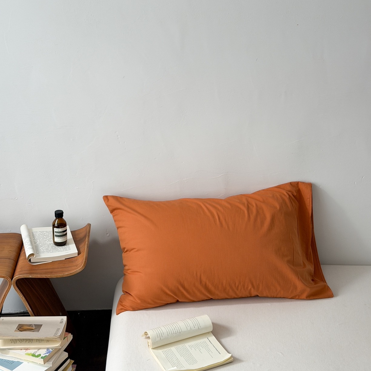 91家纺网 家纺一手货源 找家纺 蜜宿 2026新款全棉纯棉水洗棉枕套单品枕套枕套单件-纯色 南瓜泥