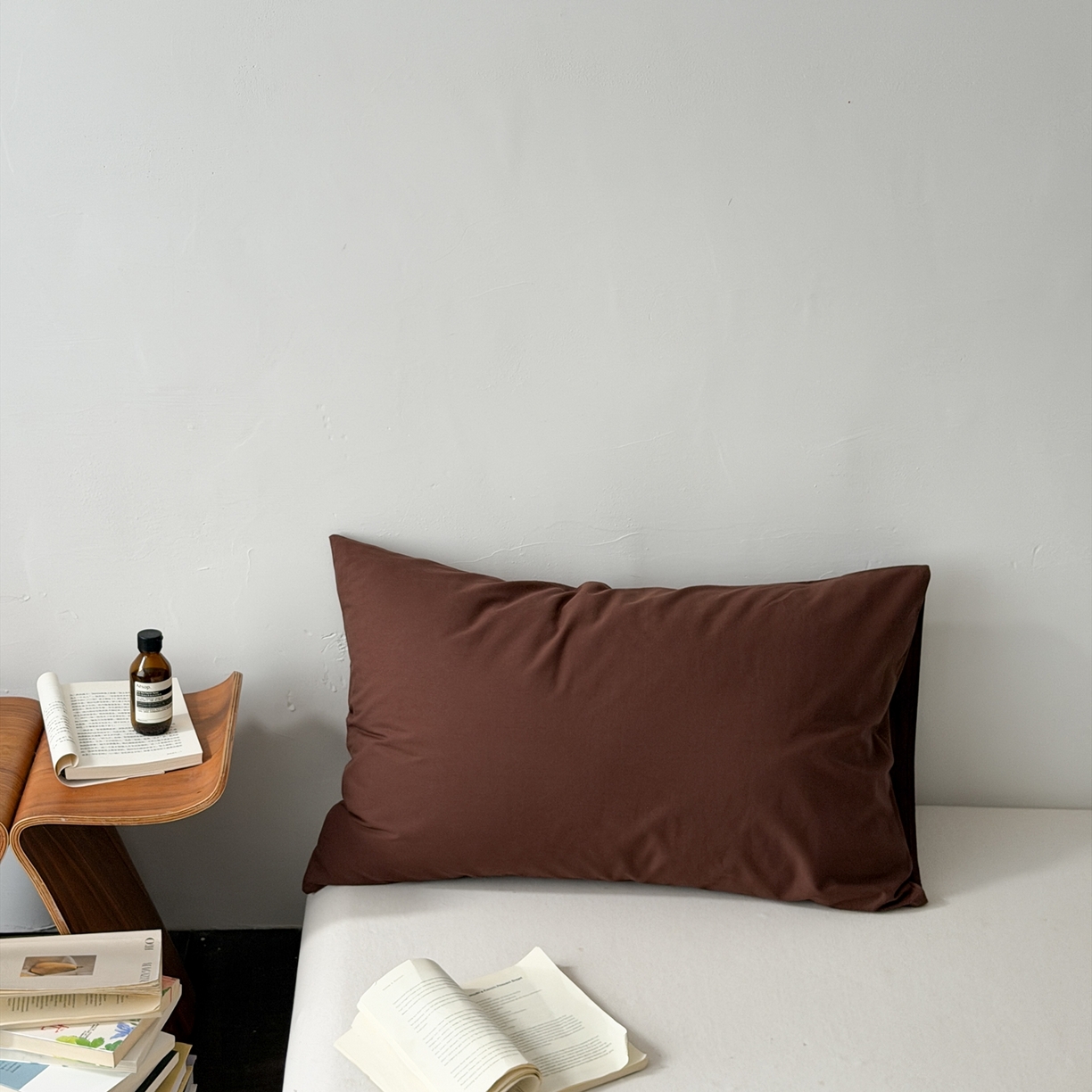 91家纺网 家纺一手货源 找家纺 蜜宿 2026新款全棉纯棉水洗棉枕套单品枕套枕套单件-纯色 可可棕