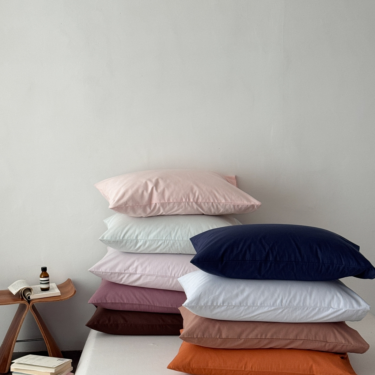 蜜宿 2026新款全棉纯棉水洗棉枕套单品枕套枕套单件-纯色 组合图仅做展示不可下单