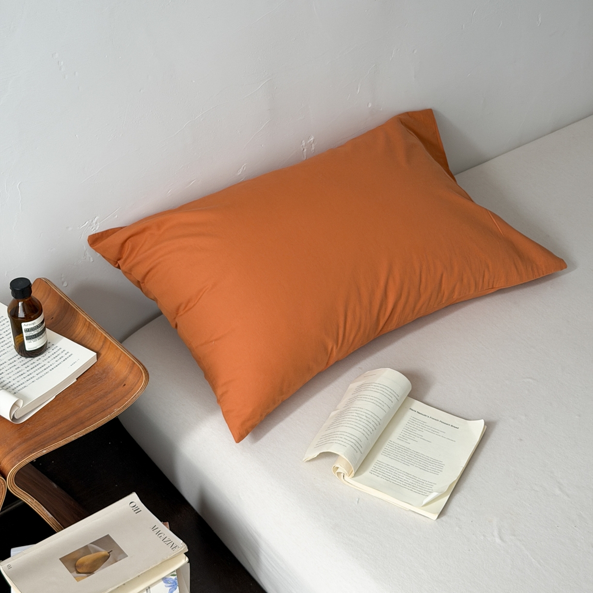 91家纺网 家纺一手货源 找家纺 蜜宿 2026新款全棉纯棉水洗棉枕套单品枕套枕套单件-纯色 南瓜泥