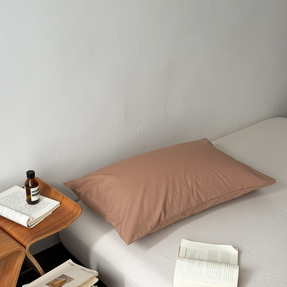 91家纺网 家纺一手货源 找家纺 蜜宿 2026新款全棉纯棉水洗棉枕套单品枕套枕套单件-纯色 摩卡