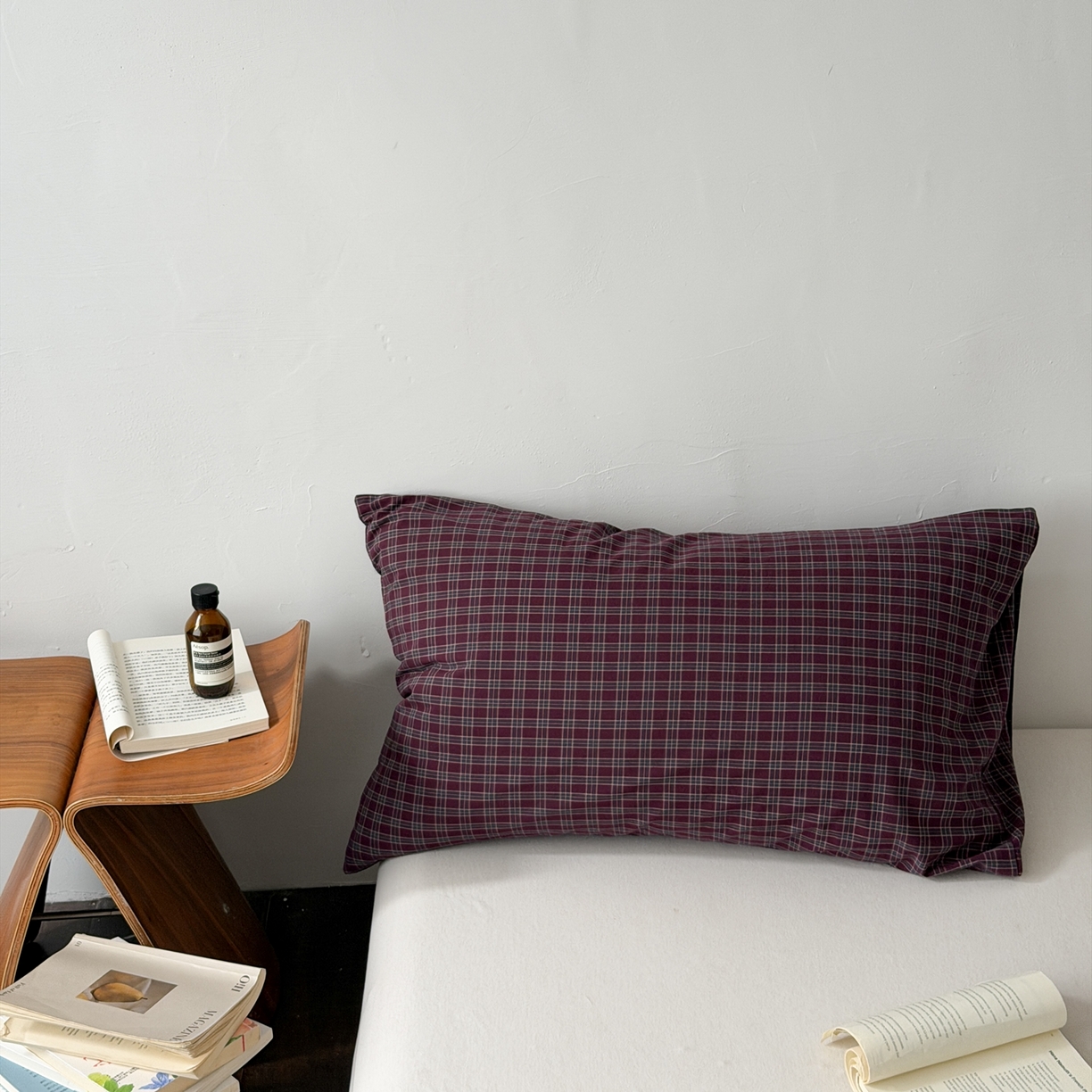 91家纺网 家纺一手货源 找家纺 （总）蜜宿 2026新款全棉纯棉水洗棉枕套单品枕套枕套单件-格纹