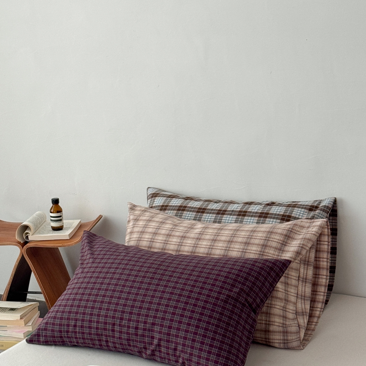 91家纺网 家纺一手货源 找家纺 （总）蜜宿 2026新款全棉纯棉水洗棉枕套单品枕套枕套单件-格纹