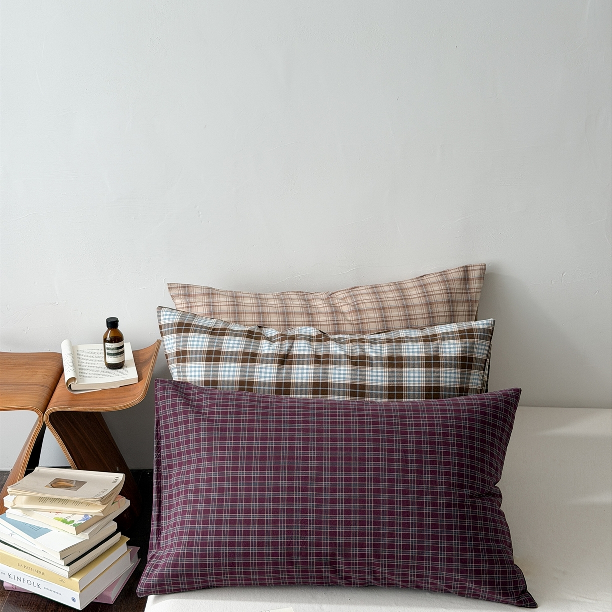 91家纺网 家纺一手货源 找家纺 （总）蜜宿 2026新款全棉纯棉水洗棉枕套单品枕套枕套单件-格纹