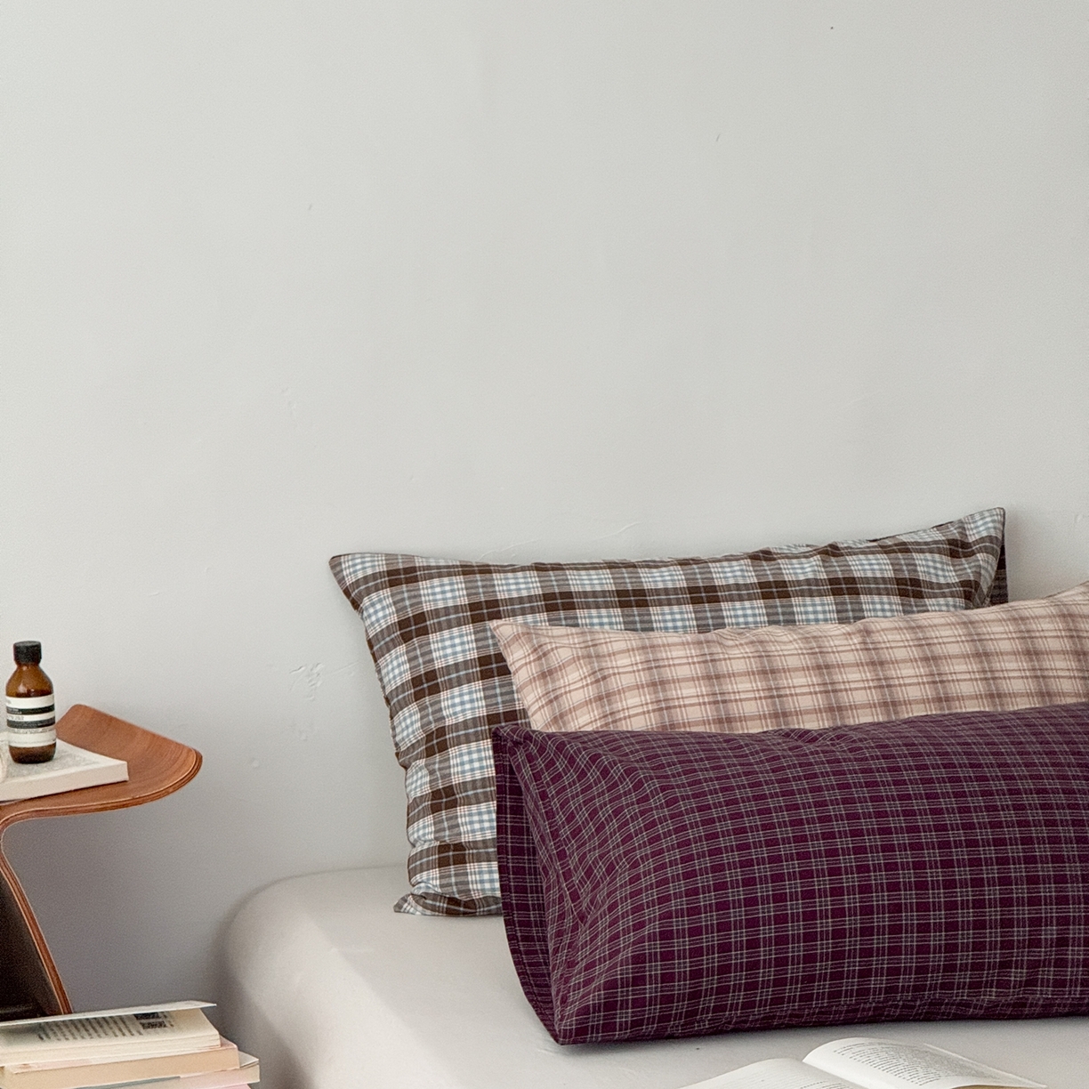 91家纺网 家纺一手货源 找家纺 （总）蜜宿 2026新款全棉纯棉水洗棉枕套单品枕套枕套单件-格纹