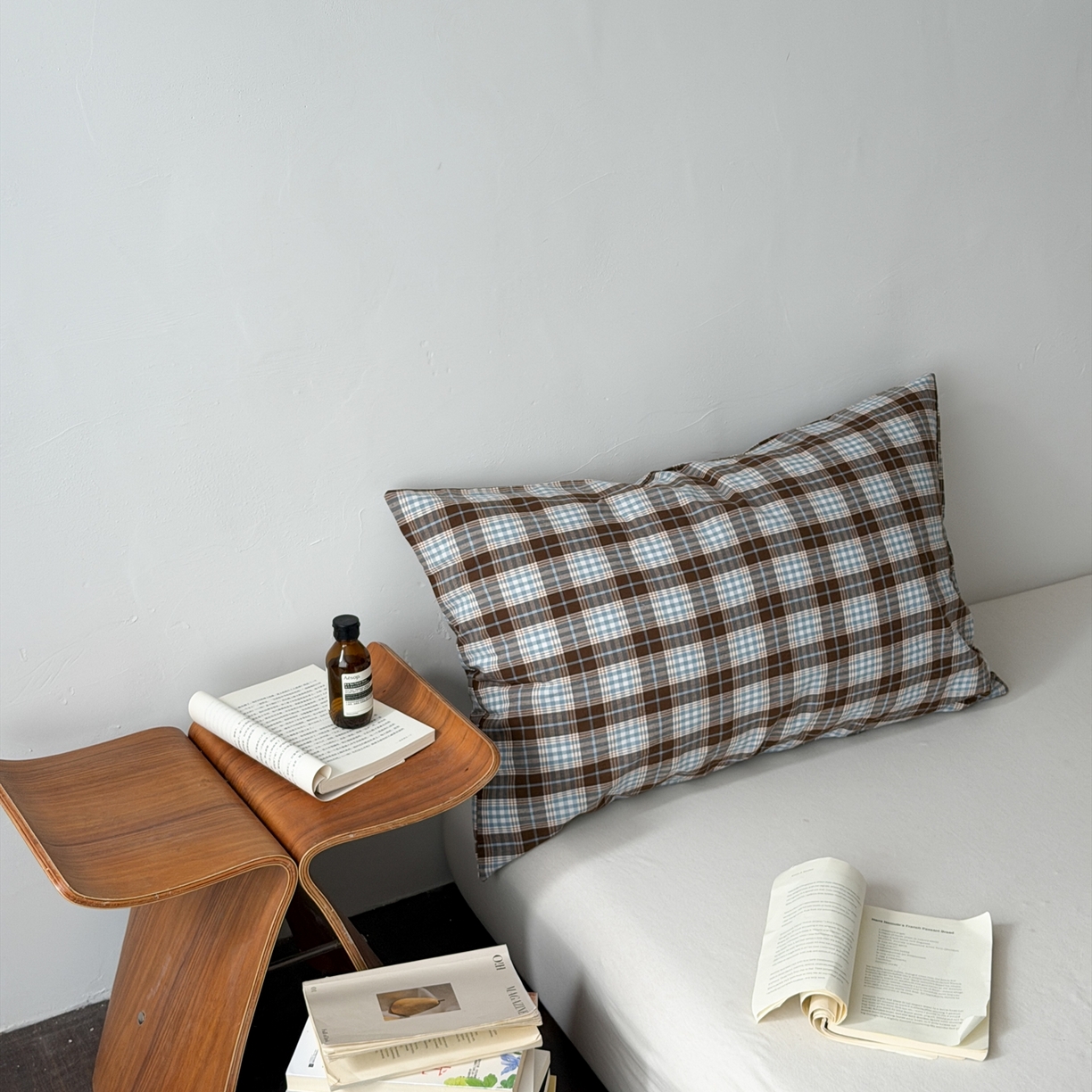 91家纺网 家纺一手货源 找家纺 蜜宿 2026新款全棉纯棉水洗棉枕套单品枕套枕套单件-格纹 薄荷格纹