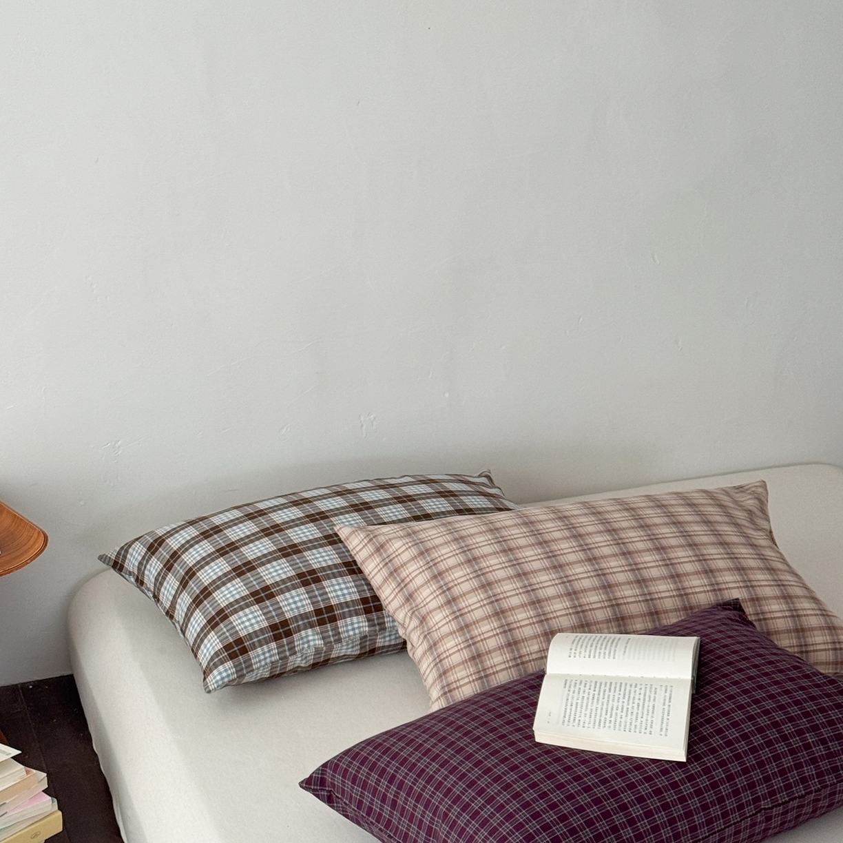 91家纺网 家纺一手货源 找家纺 蜜宿 2026新款全棉纯棉水洗棉枕套单品枕套枕套单件-格纹 组合图仅做展示不可下单